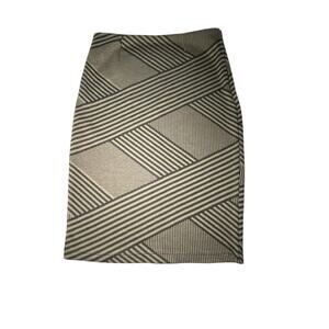 XXI Forever 21 Women's Juniors Black/Green Olive Casual Skirt Size Small Knit